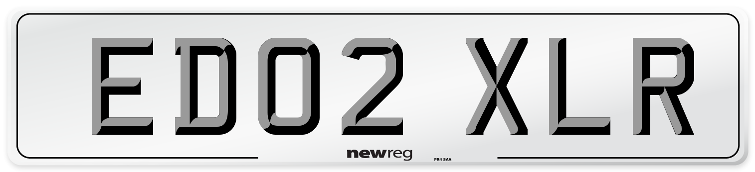 ED02 XLR Number Plate from New Reg